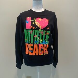 “I Love Myrtle Beach” Black Sweatshirt. Y2K